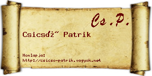 Csicsó Patrik névjegykártya