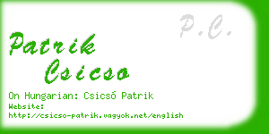patrik csicso business card